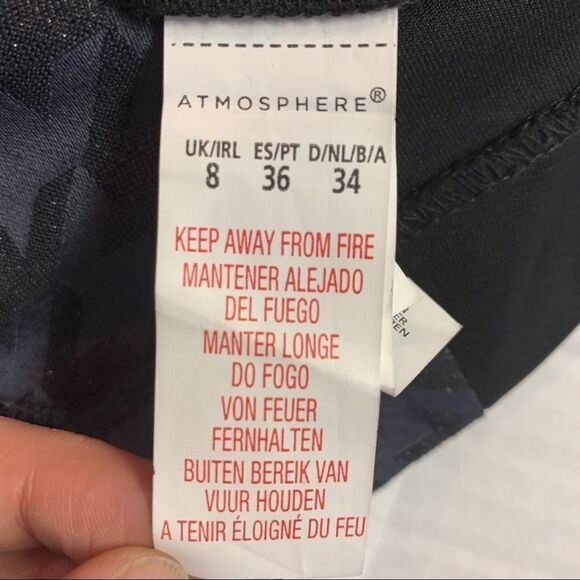 Atmosphere black blue houndstooth peplum bodycon Dress Sz 4 - Picture 11 of 16